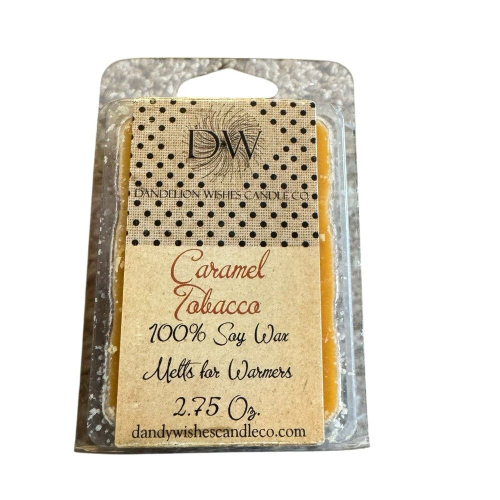 Soy Wax Melts Dandelion Wishes Candle Co Carmel Tobacco Melts For Warmer 2.75 Oz